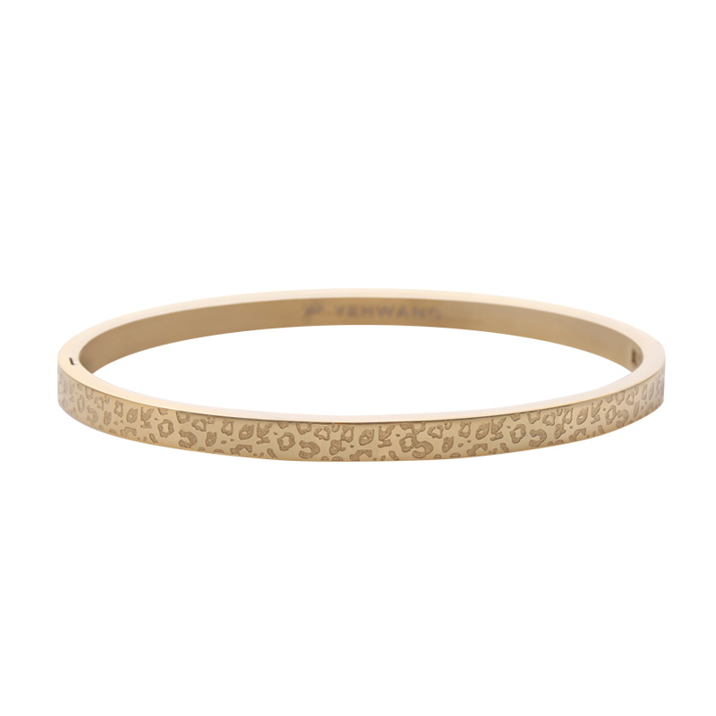 Bangle armband Leopard Stainless Steel Gold Plated