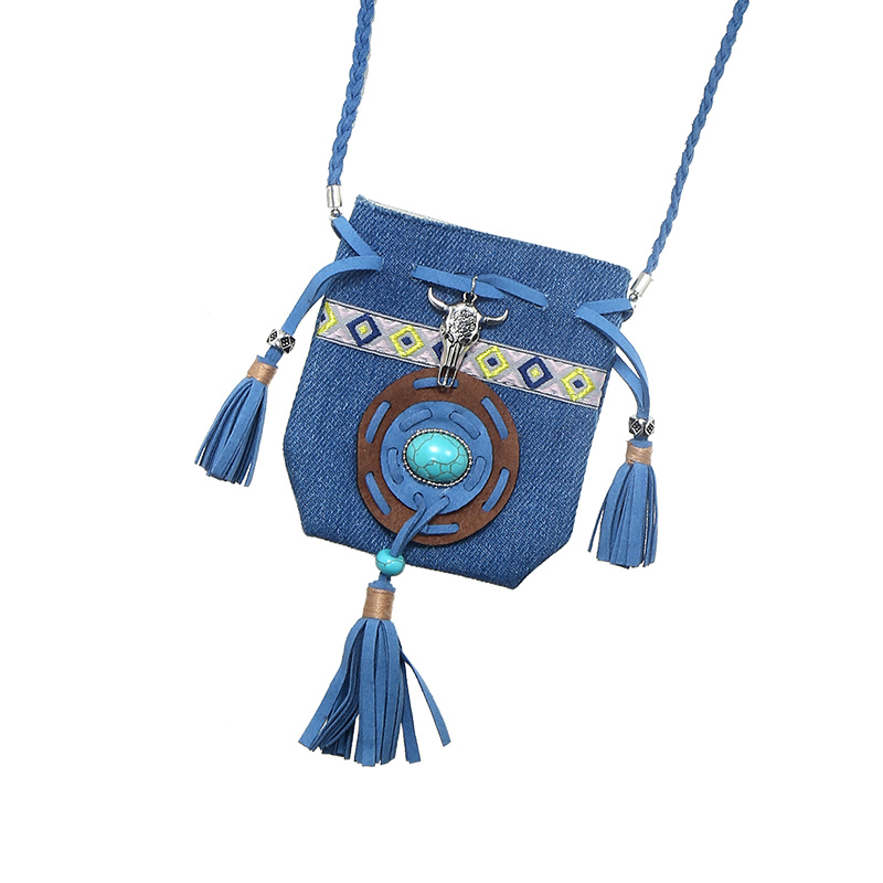 Ketting tasje Boho Blue