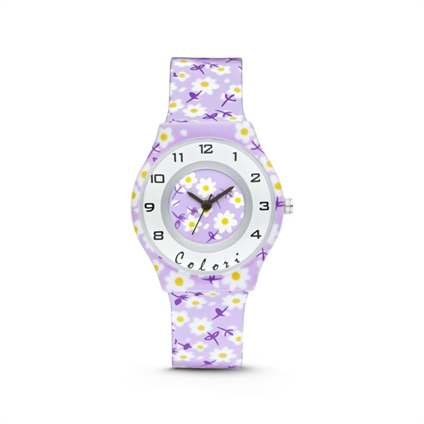 Colori Horloge FunTime 34MM Purple Flowers 3ATM