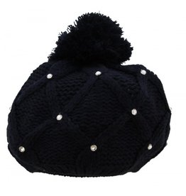 Beanie met Crystals Donker Blauw | M008