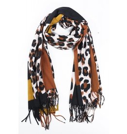 Sjaal Soft Squares - Leopard Brown