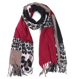 Sjaal Soft Squares - Leopard Brown - Red