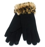 Musthaves Dames Handschoenen Fake Fur Black-Brown