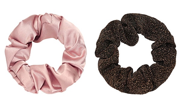 Scrunchie OLD PINK -BROWN - set van 2