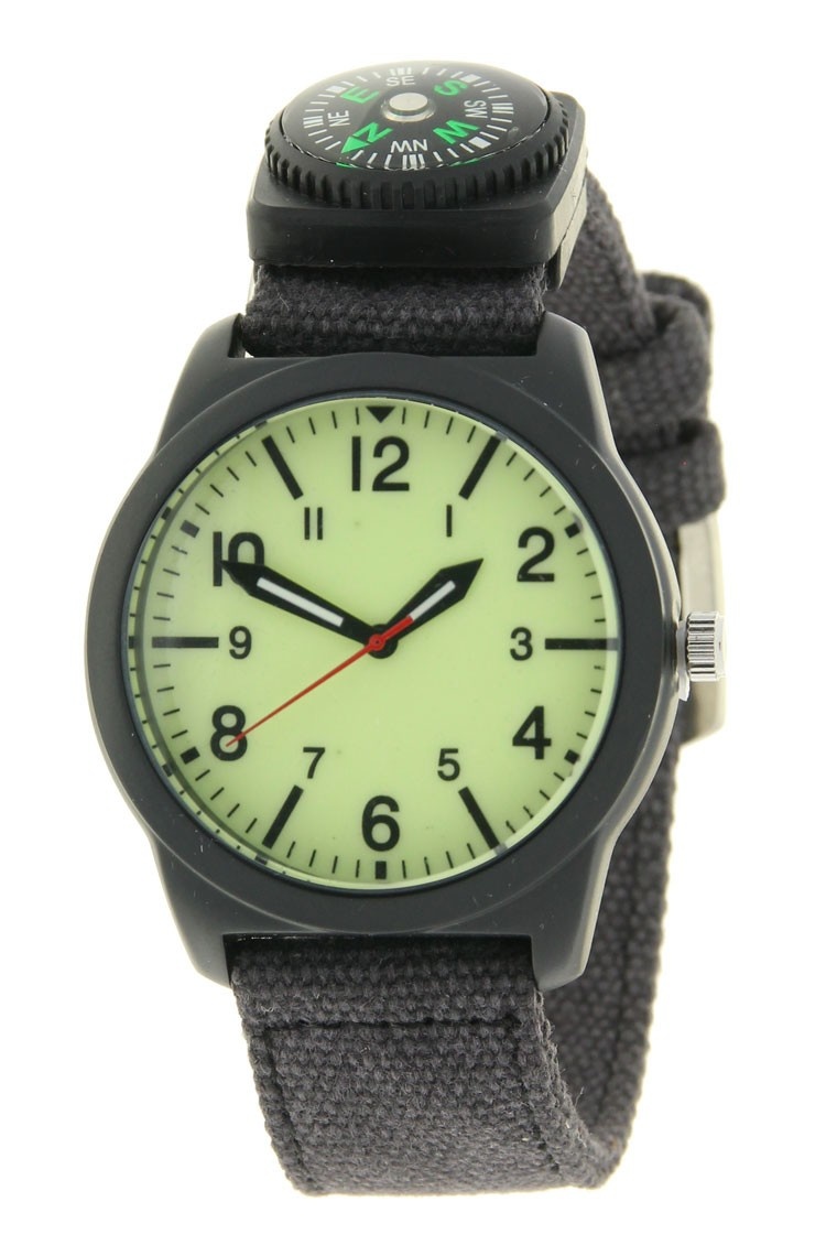Ernest Horloge Compass - Zwart Lime