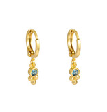 Sazou Jewels  Oorbellen Creolen Sparkle Blue Gold Plated