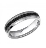 Ring  "Stripe" Black & Silver Titanium