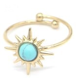 Verstelbare Ring "Sun" Stainless Steel Gold Plated