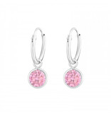 925 Sterling Zilveren Creolen met CZ Crystal