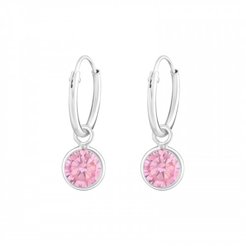 925 Sterling Zilveren Creolen met CZ Crystal
