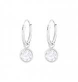 925 Sterling Zilveren Creolen met CZ Crystal