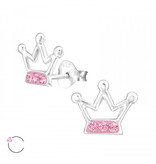 La Crystale Oorbellen "Kroontje" 925 Sterling Zilver met Swarovski® Crystals