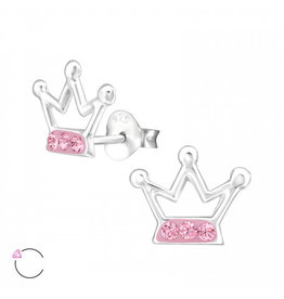 La Crystale Oorbellen | Kroontje | Swarovski® Crystals |  925 sterling zilver