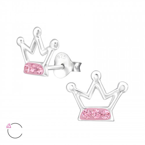 La Crystale Oorbellen "Kroontje" 925 Sterling Zilver met Swarovski® Crystals
