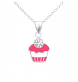 PJ Kinderketting met Cupcake hanger 925 Sterling Zilver