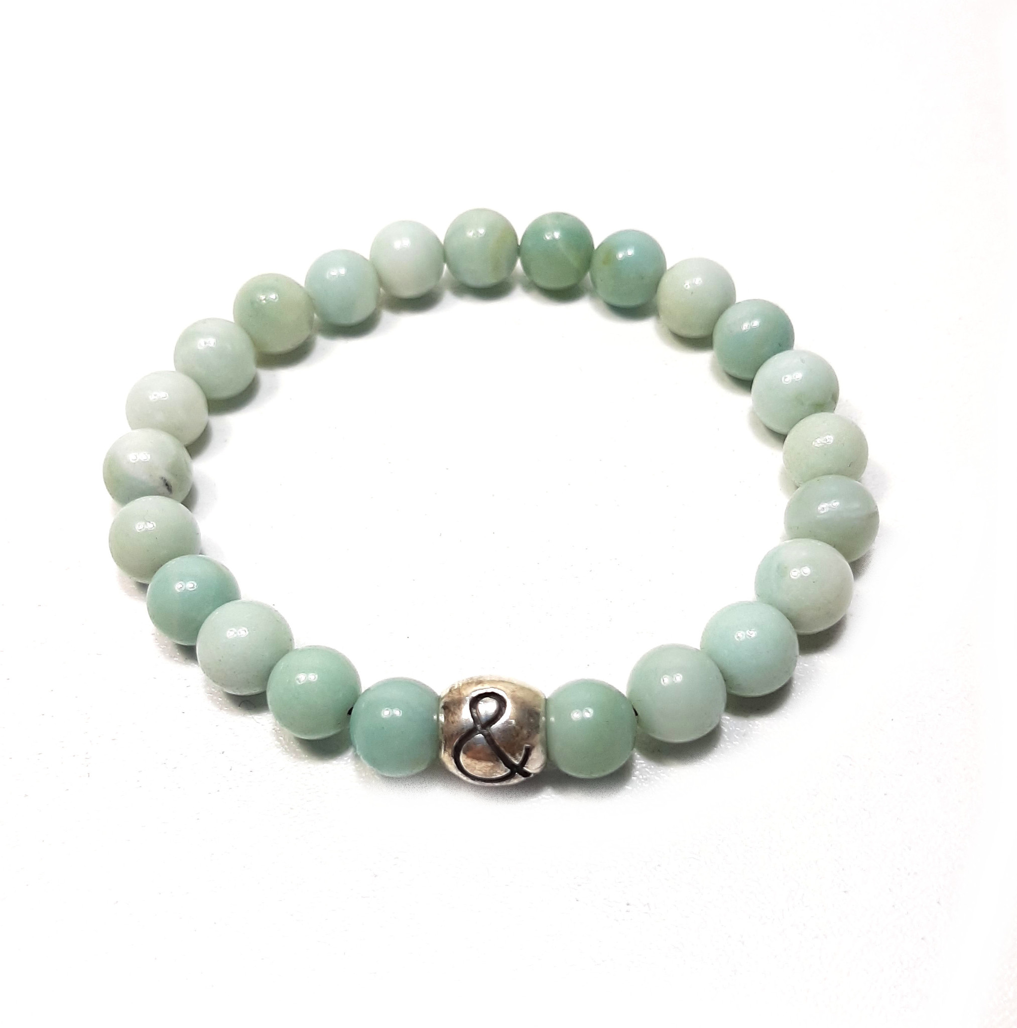 Sazou Jewels Armband Natural Stones Jade met 925 Sterling Tussenkraal