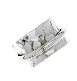 Ring | Gehamerd | Breed | 925 Sterling Zilver