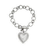 Armband Stainless Steel Silver Plated "Hart"