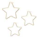 Oorbellen  Golden Star in 3 maten