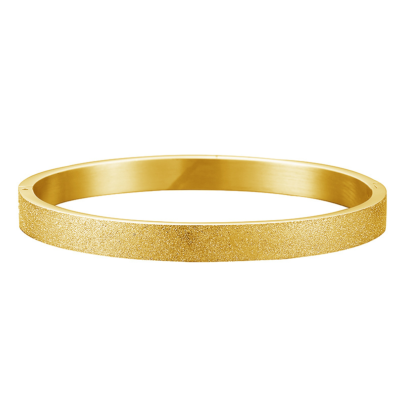 Sanded bangle armband Stainless Steel Gold Plated