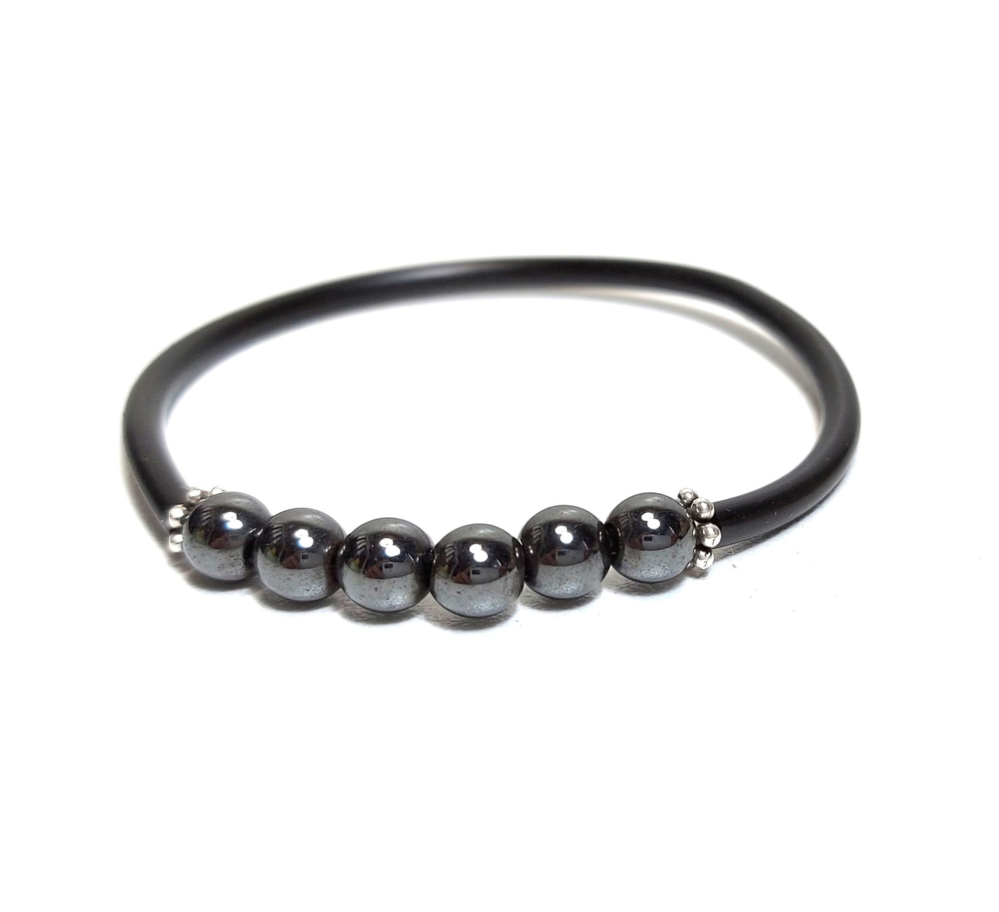 Sazou Jewels Armband Boys Rubber en Hematiet