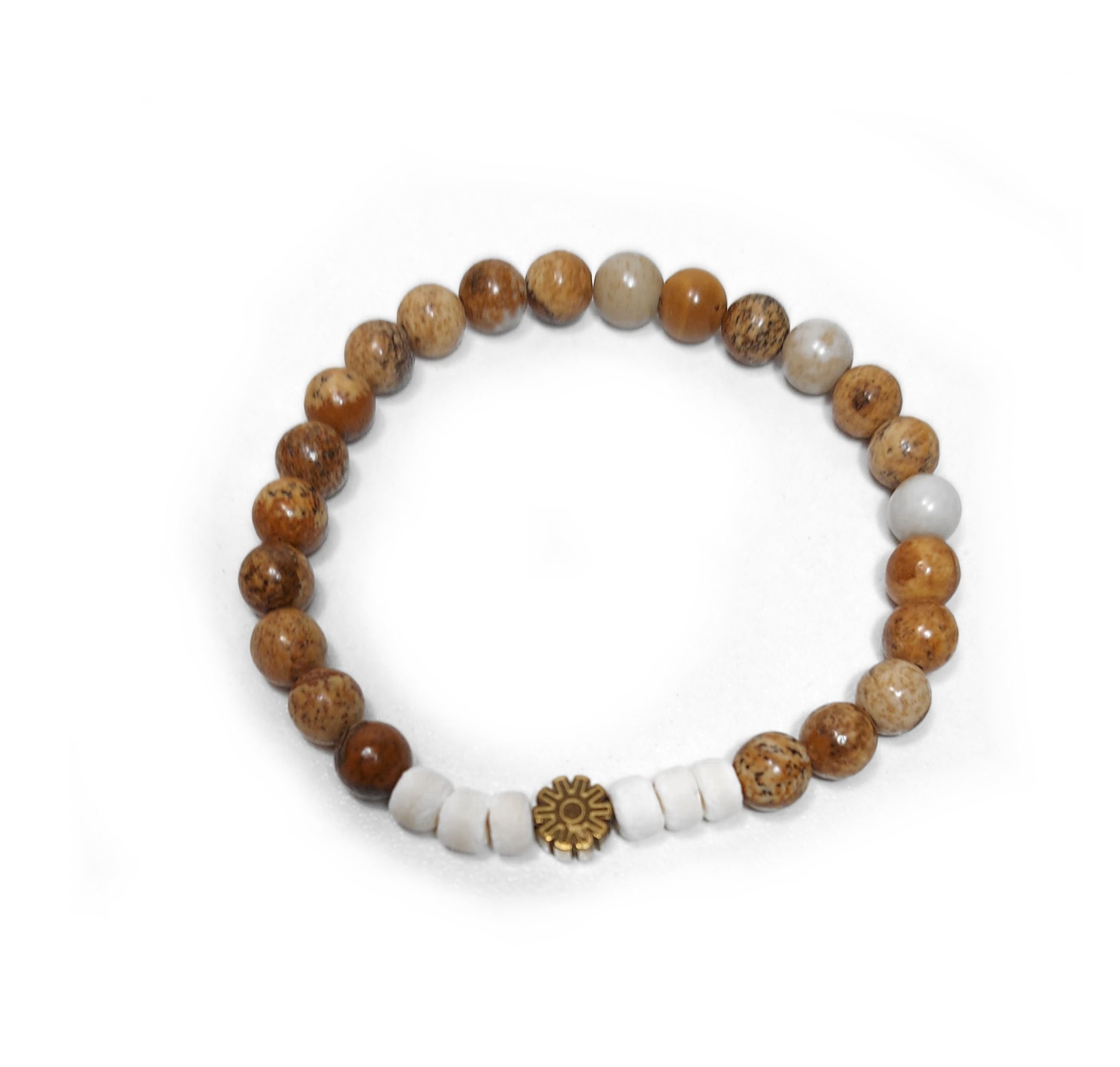 Sazou Jewels Armband Boys  - Natural Stones met hematiet mandalaspacer