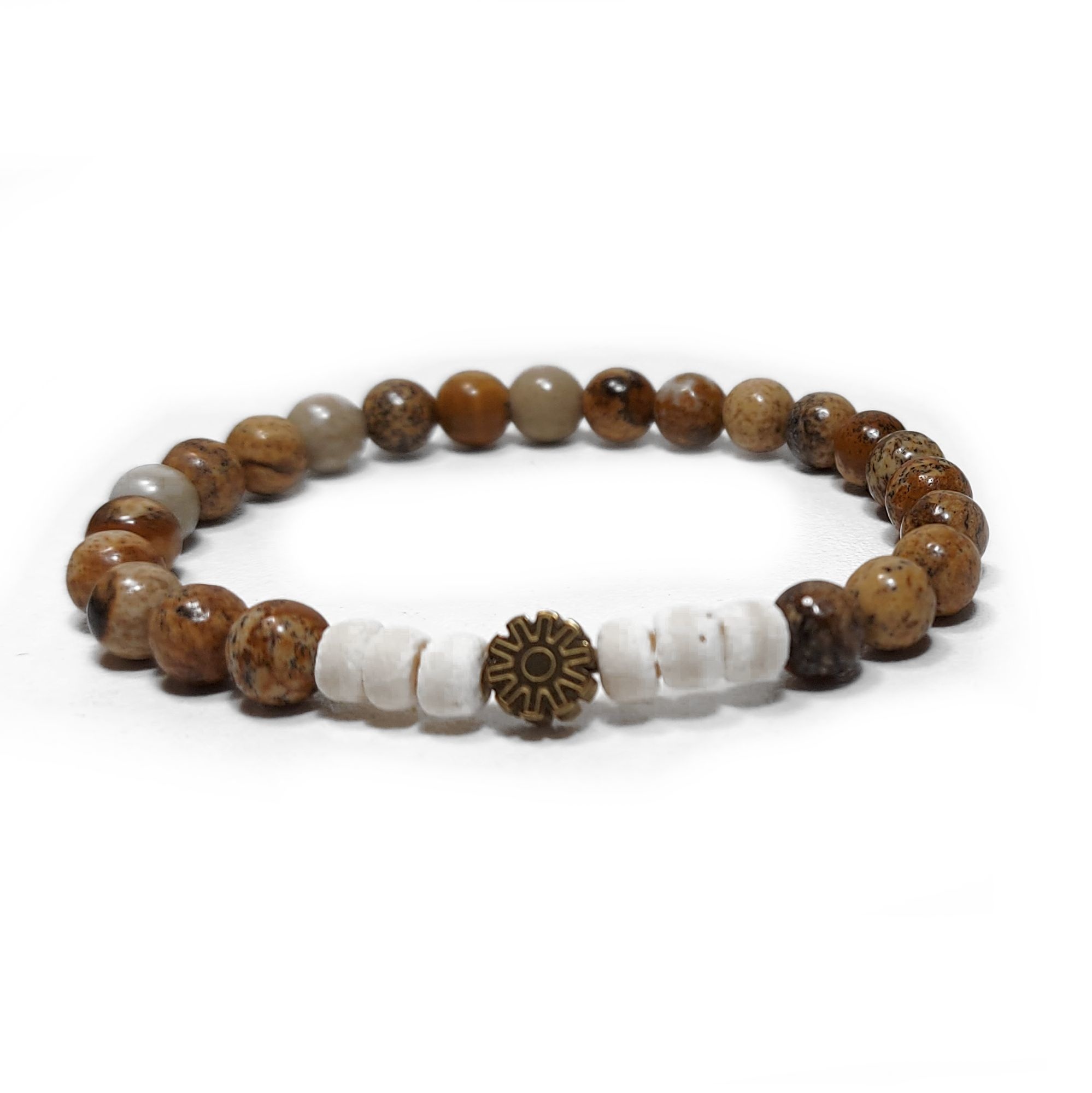 Sazou Jewels Armband Boys  - Natural Stones met hematiet mandalaspacer