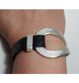 A-Zone Armband | Leer | Aluminium Element