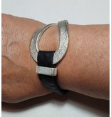 A-Zone Echt lederen armband met een aluminium element