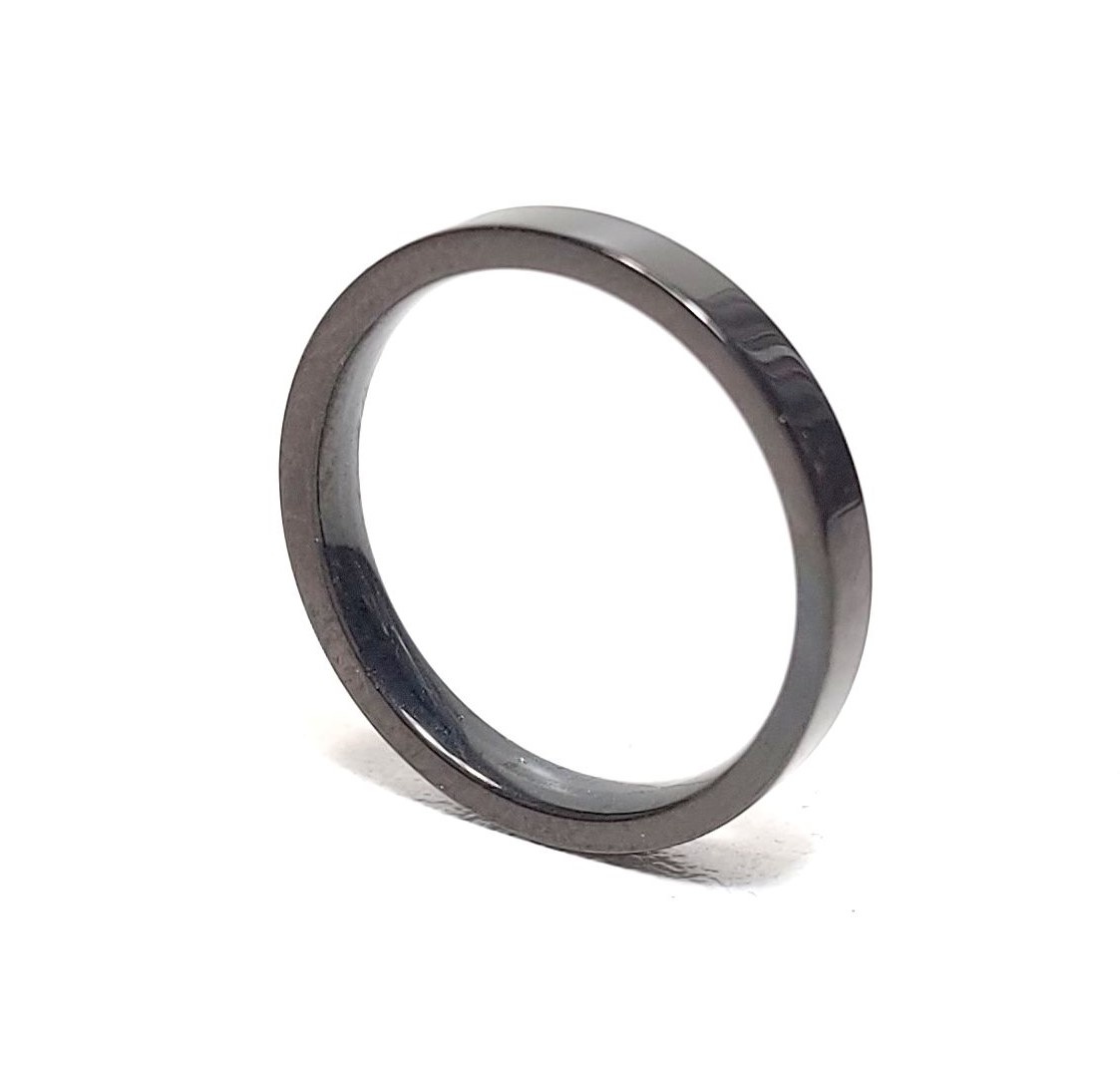 Ring Smooth Stainless Steel - Black Plated