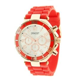 Ernest Horloge rose case RED!  7199