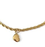 Enkelbandje Stainless Steel Hart Gold Plated