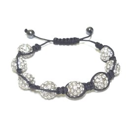 Armband Shamballa | Zwart | Zilver