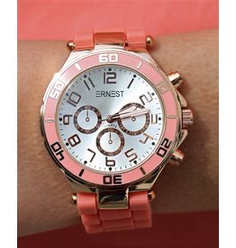 Ernest Horloge Rose Gold Case Peach 7038