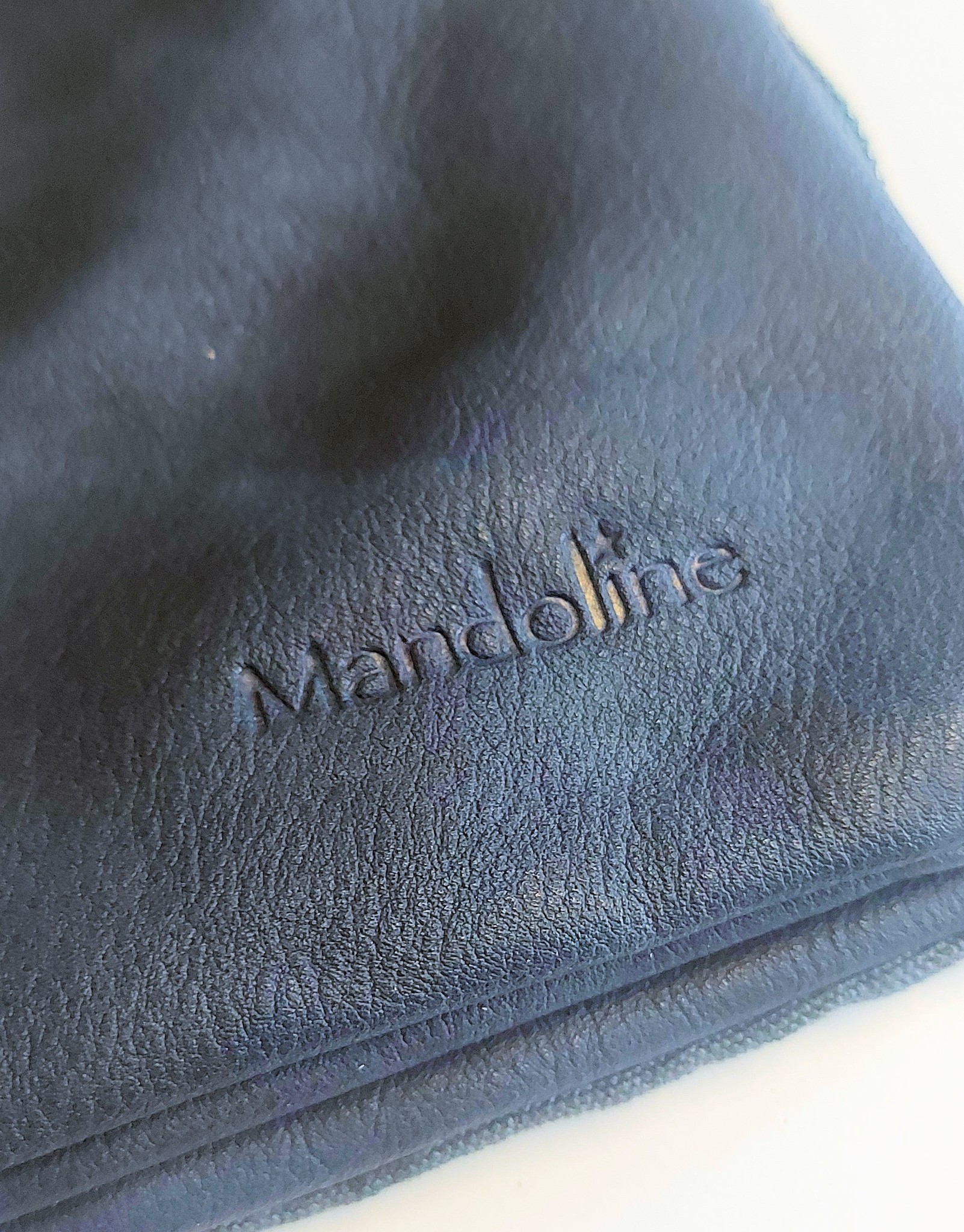 Blauwe tas Mandoline met decoratieve steentjes