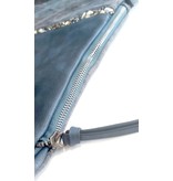 Blauwe tas Mandoline met decoratieve steentjes