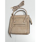 Giuliano Compacte beige handtas met slangen print