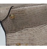 Giuliano Compacte beige handtas met slangen print