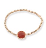 Sazou Jewels Elastisch rose-goud armbandje met rode steen