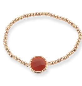 Sazou Jewels Armband Paris | Rose Gold | Red Stone