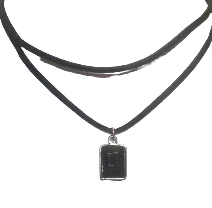 Choker Black Rectangle Gold - 2012