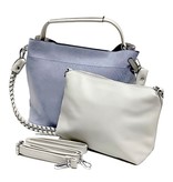 Giuliano Handtas | Schoudertas Snake Shiny Light Blue met losse binnen tas