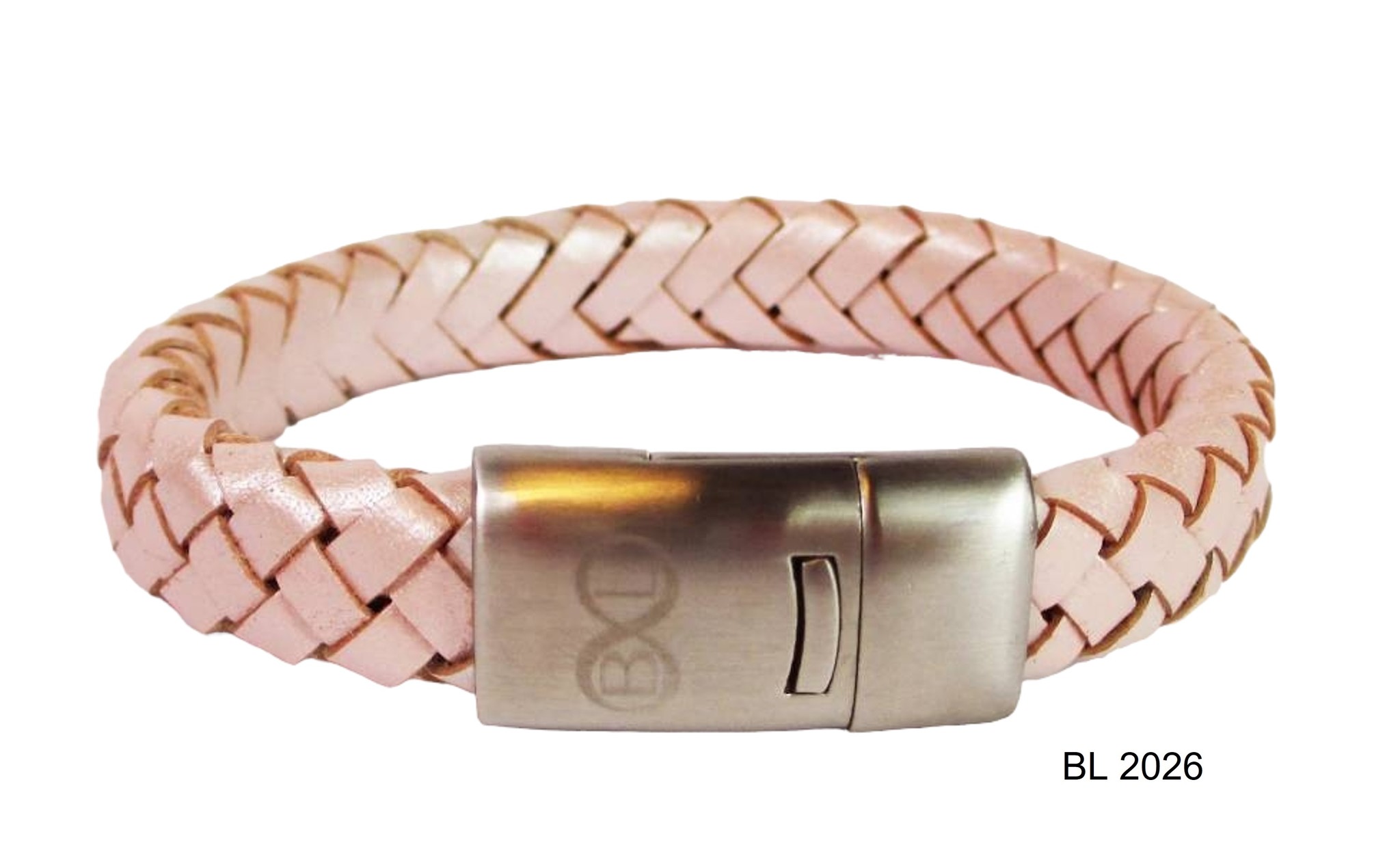 B & L Lederen armband Pink 21 cm