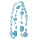 Lange ketting ROCKS in Turquoise Blauwe kleur