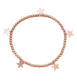 Elastisch Stainless Steel Rose Gold Plated armbandje met sterren
