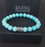Sazou Jewels Armband Natural Stones Turquoise | Stainless Steel