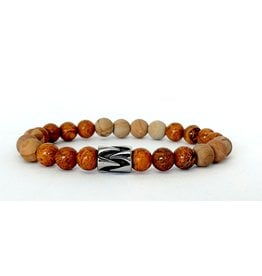 Sazou Jewels Armband | Natural Stones | Goudnerf Jade | Matte Jade | Stainless Steel