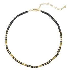 Ketting | Natuursteen | Copper | Zwart | Goud