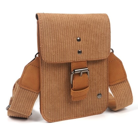 Telefoontasje | Schoudertasje | Crossbodybag | Brede Band | Donker Camel