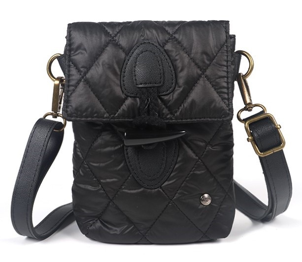 Telefoontasje | Crossbody | Zwart | Stiksels